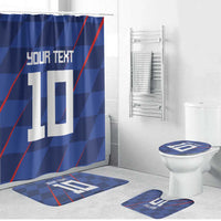 Custom Croatia National Football Bathroom Set The Checkered Blue Version - Wonder Print Shop