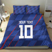 Custom Croatia National Football Bedding Set The Checkered Blue Version - Wonder Print Shop