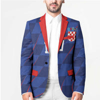 Custom Croatia National Football Blazer The Checkered Blue Version - Wonder Print Shop