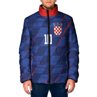 Custom Croatia National Football Padded Jacket The Checkered Blue Version - Wonder Print Shop