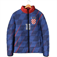 Custom Croatia National Football Padded Jacket The Checkered Blue Version - Wonder Print Shop
