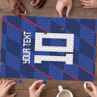 Custom Croatia National Football Puzzle The Checkered Blue Version - Wonder Print Shop