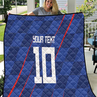 Custom Croatia National Football Quilt The Checkered Blue Version - Wonder Print Shop