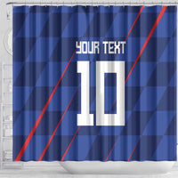 Custom Croatia National Football Shower Curtain The Checkered Blue Version - Wonder Print Shop