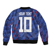 Custom Croatia National Football Sleeve Zip Bomber Jacket The Checkered Blue Version - Wonder Print Shop