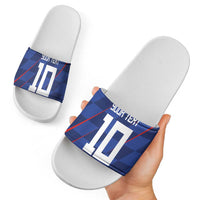 Custom Croatia National Football Slide Sandals The Checkered Blue Version - Wonder Print Shop