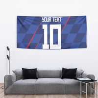 Custom Croatia National Football Tapestry The Checkered Blue Version - Wonder Print Shop