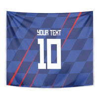 Custom Croatia National Football Tapestry The Checkered Blue Version - Wonder Print Shop