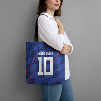 Custom Croatia National Football Tote Bag The Checkered Blue Version - Wonder Print Shop