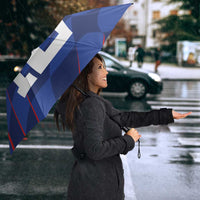 Custom Croatia National Football Umbrella The Checkered Blue Version - Wonder Print Shop
