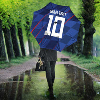 Custom Croatia National Football Umbrella The Checkered Blue Version - Wonder Print Shop