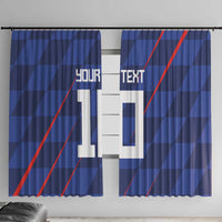 Custom Croatia National Football Window Curtain The Checkered Blue Version - Wonder Print Shop