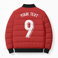 Custom Norway Football Bomber Puffer Jacket Cross Nordic Knot Pattern National Flag Style
