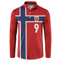 Custom Norway Football Button Sweatshirt Cross Nordic Knot Pattern National Flag Style