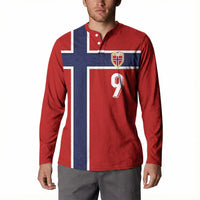 Custom Norway Football Button Sweatshirt Cross Nordic Knot Pattern National Flag Style