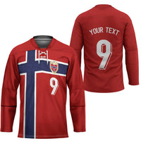 Custom Norway Football Hockey Jersey Cross Nordic Knot Pattern National Flag Style