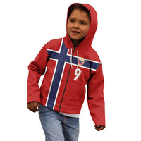 Custom Norway Football Kid Hoodie Cross Nordic Knot Pattern National Flag Style