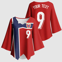 Custom Norway Football Kimono Sleeve Blouse Cross Nordic Knot Pattern National Flag Style