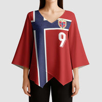 Custom Norway Football Kimono Sleeve Blouse Cross Nordic Knot Pattern National Flag Style