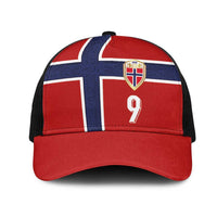 Custom Norway Football Mesh Trucker Cap Cross Nordic Knot Pattern National Flag Style