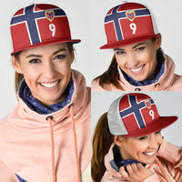 Custom Norway Football Mesh Trucker Cap Cross Nordic Knot Pattern National Flag Style