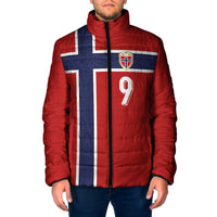 Custom Norway Football Padded Jacket Cross Nordic Knot Pattern National Flag Style