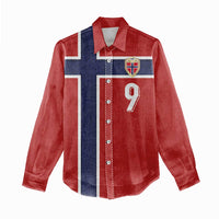 Custom Norway Football Women Casual Shirt Cross Nordic Knot Pattern National Flag Style