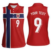 Custom Norway Football Women Sleeveless Polo Shirt Cross Nordic Knot Pattern National Flag Style