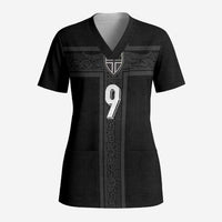 Custom Norway Football Scrub Top Cross Nordic Knot Pattern