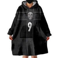 Custom Norway Football Wearable Blanket Hoodie Cross Nordic Knot Pattern