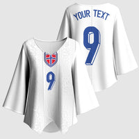 Custom Norway Football Kimono Sleeve Blouse Nordic Knot Pattern