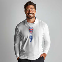 Custom Norway Football Long Sleeve Polo Shirt Nordic Knot Pattern