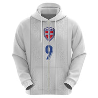 Custom Norway Football Zip Hoodie Nordic Knot Pattern