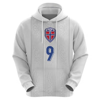 Custom Norway Football Zip Hoodie Nordic Knot Pattern
