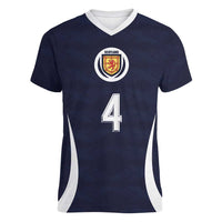 Custom Scotland Football Women V-Neck T-Shirt Glory 2026