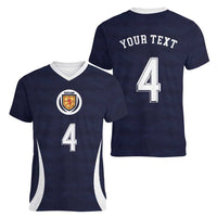 Custom Scotland Football Women V-Neck T-Shirt Glory 2026