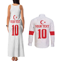 Turkey Football 2024 Go Champion Couples Matching Tank Maxi Dress and Long Sleeve Button Shirt - Wonder Print Shop