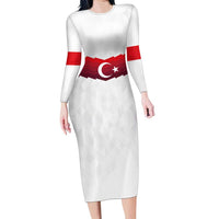 Turkey Football 2024 Go Champion Family Matching Long Sleeve Bodycon Dress and Hawaiian Shirt - Wonder Print Shop