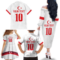 Turkey Football 2024 Go Champion Family Matching Off The Shoulder Long Sleeve Dress and Hawaiian Shirt - Wonder Print Shop