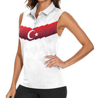 Turkey Football 2024 Go Champion Women Sleeveless Polo Shirt - Wonder Print Shop