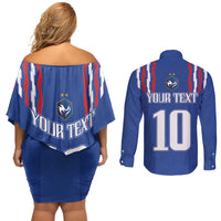 France Football 2024 Go Champion Couples Matching Off Shoulder Short Dress and Long Sleeve Button Shirt - Wonder Print Shop