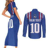 France Football 2024 Go Champion Couples Matching Short Sleeve Bodycon Dress and Long Sleeve Button Shirt - Wonder Print Shop