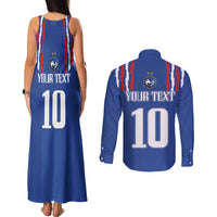 France Football 2024 Go Champion Couples Matching Tank Maxi Dress and Long Sleeve Button Shirt - Wonder Print Shop