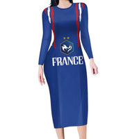 France Football 2024 Go Champion Family Matching Long Sleeve Bodycon Dress and Hawaiian Shirt - Wonder Print Shop