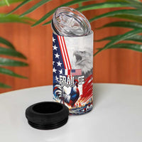 French-American Heritage Month 4 in 1 Can Cooler Tumbler National Flags Style with Rooster and Bald Eagle - Wonder Print Shop