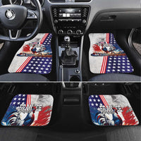 French-American Heritage Month Car Mats National Flags Style with Rooster and Bald Eagle - Wonder Print Shop