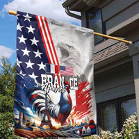 French-American Heritage Month Garden Flag National Flags Style with Rooster and Bald Eagle - Wonder Print Shop
