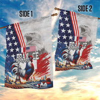 French-American Heritage Month Garden Flag National Flags Style with Rooster and Bald Eagle - Wonder Print Shop