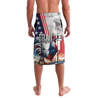 French-American Heritage Month Lavalava National Flags Style with Rooster and Bald Eagle - Wonder Print Shop