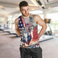 French-American Heritage Month Men Tank Top National Flags Style with Rooster and Bald Eagle - Wonder Print Shop